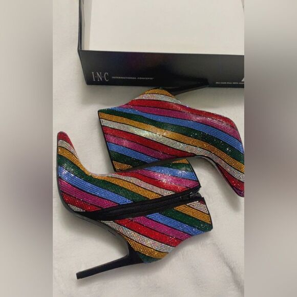 Reisa Reisa2 INC pointy toe boots heeled
booties bling rhinestones shiny… - Picture 8 of 9